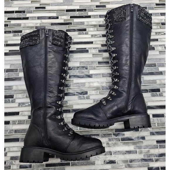 Torrid Black Lace-Up Heeled Boots - Picture 5 of 11